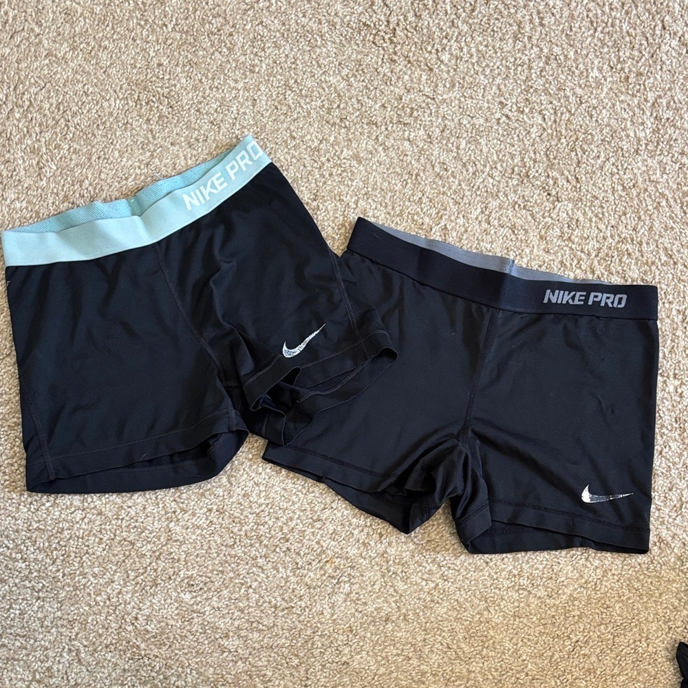 Nike Pro Black and Blue Shorts Duo